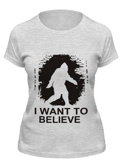 Заказать женскую футболку в Москве. Футболка классическая Хочу верить от skynatural - готовые дизайны и нанесение принтов.