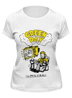 Заказать женскую футболку в Москве. Футболка классическая Green Day от geekbox - готовые дизайны и нанесение принтов.