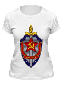Заказать женскую футболку в Москве. Футболка классическая КГБ  от Leichenwagen - готовые дизайны и нанесение принтов.