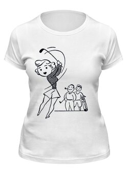 Заказать женскую футболку в Москве. Футболка классическая Keep Calm and Play Golf от Just kidding - готовые дизайны и нанесение принтов.