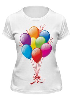 Заказать женскую футболку в Москве. Футболка классическая Воздушные Шарики от Виктор Гришин - готовые дизайны и нанесение принтов.