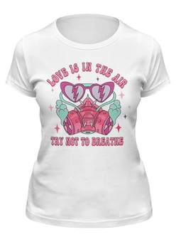 Заказать женскую футболку в Москве. Футболка классическая Love Mask от Александр Серебренников - готовые дизайны и нанесение принтов.