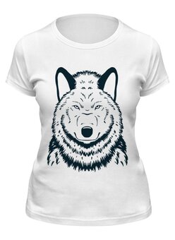 Заказать женскую футболку в Москве. Футболка классическая Волк  от acidhouses - готовые дизайны и нанесение принтов.
