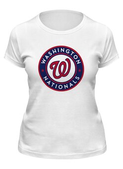Заказать женскую футболку в Москве. Футболка классическая Washington Nationals от dobryidesign - готовые дизайны и нанесение принтов.