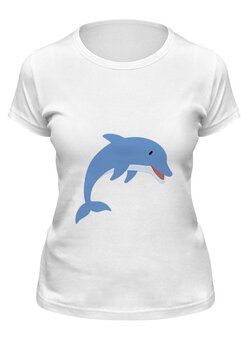 Заказать женскую футболку в Москве. Футболка классическая Дельфин от nadegda - готовые дизайны и нанесение принтов.