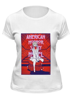 Заказать женскую футболку в Москве. Футболка классическая American Horror Story Hotel от sandster - готовые дизайны и нанесение принтов.