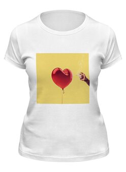 Заказать женскую футболку в Москве. Футболка классическая сердце от simonovaes@inbox.ru - готовые дизайны и нанесение принтов.