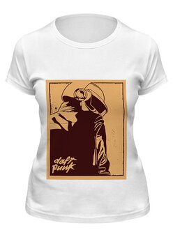 Заказать женскую футболку в Москве. Футболка классическая Daft punk             от dyzel1 - готовые дизайны и нанесение принтов.