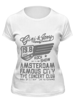 Заказать женскую футболку в Москве. Футболка классическая Gini & Jony Boy Amsterdam Rock Show от Vinli.shop  - готовые дизайны и нанесение принтов.