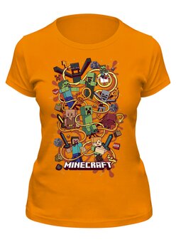Заказать женскую футболку в Москве. Футболка классическая Minecraft от PrintGamer  - готовые дизайны и нанесение принтов.
