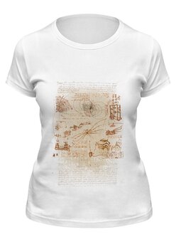 Заказать женскую футболку в Москве. Футболка классическая Леонардо да Винчи от science - готовые дизайны и нанесение принтов.
