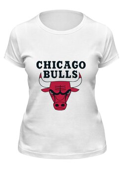 Заказать женскую футболку в Москве. Футболка классическая Chicago Bulls от Виктор Гришин - готовые дизайны и нанесение принтов.