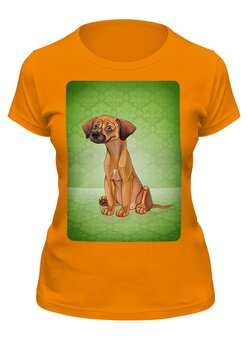 Заказать женскую футболку в Москве. Футболка классическая щенок от 50dd - готовые дизайны и нанесение принтов.