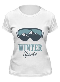 Заказать женскую футболку в Москве. Футболка классическая Зимний Спорт (Winter Sport) от coolmag - готовые дизайны и нанесение принтов.