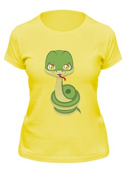 Заказать женскую футболку в Москве. Футболка классическая Змея. от Romanova - готовые дизайны и нанесение принтов.