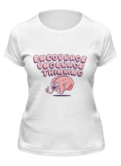 Заказать женскую футболку в Москве. Футболка классическая Brain от trugift - готовые дизайны и нанесение принтов.