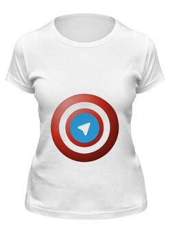 Заказать женскую футболку в Москве. Футболка классическая Лого Telegram от YellowCloverShop - готовые дизайны и нанесение принтов.