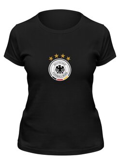 Заказать женскую футболку в Москве. Футболка классическая Сборная Германии от Polilog - готовые дизайны и нанесение принтов.
