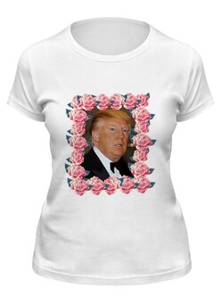 Заказать женскую футболку в Москве. Футболка классическая Трамп от cherdantcev - готовые дизайны и нанесение принтов.