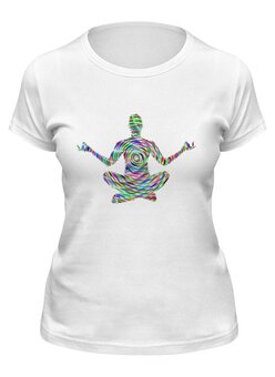 Заказать женскую футболку в Москве. Футболка классическая Лотос Медитация от MariYang  - готовые дизайны и нанесение принтов.