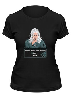 Заказать женскую футболку в Москве. Футболка классическая Ведьмак(Геральд) от T-shirt print  - готовые дизайны и нанесение принтов.