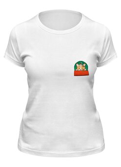 Заказать женскую футболку в Москве. Футболка классическая корги от queen  - готовые дизайны и нанесение принтов.
