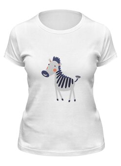 Заказать женскую футболку в Москве. Футболка классическая Зебра от Romanova - готовые дизайны и нанесение принтов.