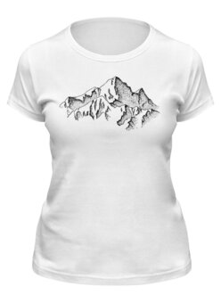 Заказать женскую футболку в Москве. Футболка классическая Mountains от oneredfoxstore@gmail.com - готовые дизайны и нанесение принтов.