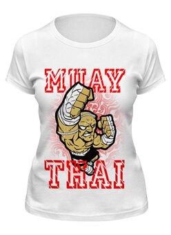 Заказать женскую футболку в Москве. Футболка классическая MUAY THAI от Алексс Неро - готовые дизайны и нанесение принтов.
