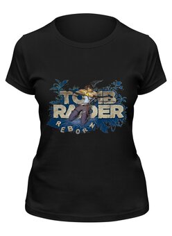 Заказать женскую футболку в Москве. Футболка классическая TOMB RAIDER от Виктор Гришин - готовые дизайны и нанесение принтов.