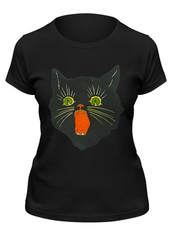 Заказать женскую футболку в Москве. Футболка классическая кот орет  от cherdantcev - готовые дизайны и нанесение принтов.