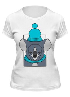 Заказать женскую футболку в Москве. Футболка классическая Новогодняя коала от chistopopitersky - готовые дизайны и нанесение принтов.
