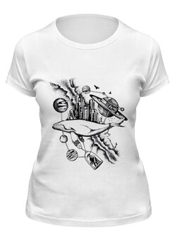 Заказать женскую футболку в Москве. Футболка классическая The Megapolis whale от Troy - Angel - готовые дизайны и нанесение принтов.