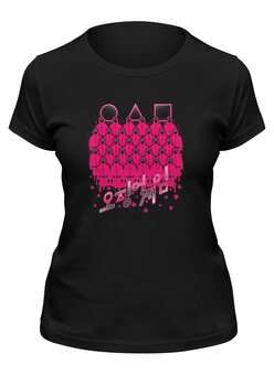 Заказать женскую футболку в Москве. Футболка классическая Игра в кальмара       от T-shirt print  - готовые дизайны и нанесение принтов.