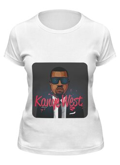 Заказать женскую футболку в Москве. Футболка классическая Kanye West от mrmaximus - готовые дизайны и нанесение принтов.