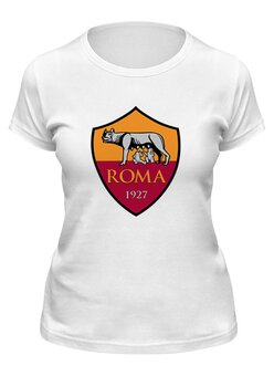 Заказать женскую футболку в Москве. Футболка классическая FC Roma от THE_NISE  - готовые дизайны и нанесение принтов.