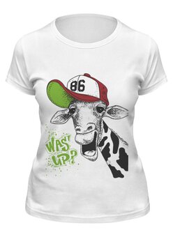 Заказать женскую футболку в Москве. Футболка классическая Wa up? от fairpoker@mail.ru - готовые дизайны и нанесение принтов.