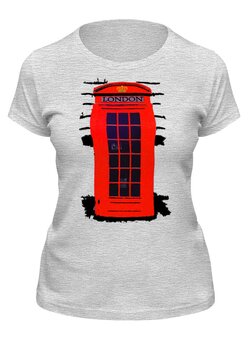 Заказать женскую футболку в Москве. Футболка классическая London Phone Booth от Leichenwagen - готовые дизайны и нанесение принтов.