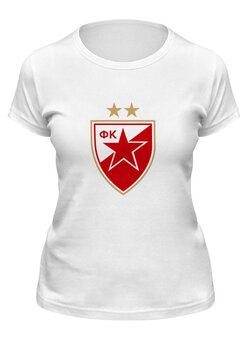 Заказать женскую футболку в Москве. Футболка классическая Црвена звезда от THE_NISE  - готовые дизайны и нанесение принтов.