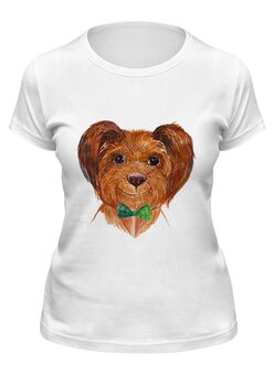 Заказать женскую футболку в Москве. Футболка классическая собака  от t.mitrushova@gmail.com - готовые дизайны и нанесение принтов.