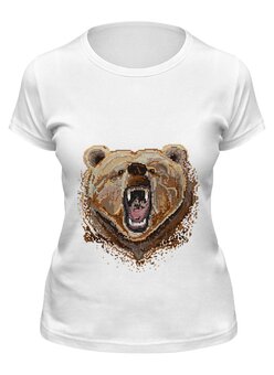 Заказать женскую футболку в Москве. Футболка классическая Медведь от vphone - готовые дизайны и нанесение принтов.