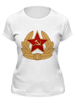 Заказать женскую футболку в Москве. Футболка классическая Кокарда от gopotol - готовые дизайны и нанесение принтов.