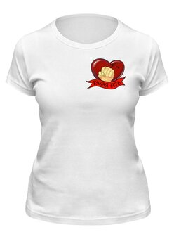Заказать женскую футболку в Москве. Футболка классическая Сердце в кулаке от Елена  - готовые дизайны и нанесение принтов.