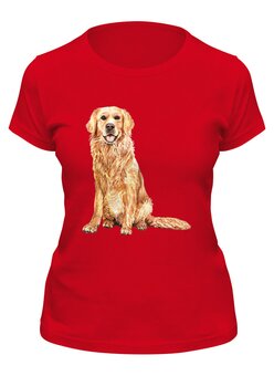 Заказать женскую футболку в Москве. Футболка классическая Dog Golden Retriever от T-shirt print  - готовые дизайны и нанесение принтов.