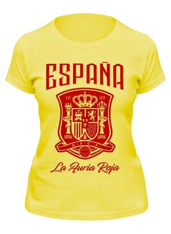 Заказать женскую футболку в Москве. Футболка классическая Сборная Испании от geekbox - готовые дизайны и нанесение принтов.
