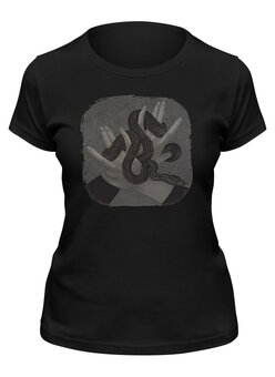 Заказать женскую футболку в Москве. Футболка классическая Змея в руках женщины  от Fix Print - готовые дизайны и нанесение принтов.
