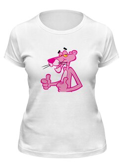 Заказать женскую футболку в Москве. Футболка классическая "Pink Panther" от Fedor - готовые дизайны и нанесение принтов.