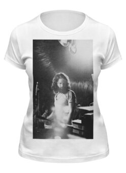 Заказать женскую футболку в Москве. Футболка классическая Jim Morrison от themaxlevin - готовые дизайны и нанесение принтов.