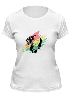 Заказать женскую футболку в Москве. Футболка классическая Боб Марли Арт от MariYang  - готовые дизайны и нанесение принтов.