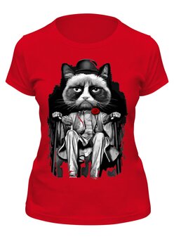 Заказать женскую футболку в Москве. Футболка классическая Кот (Cat) от Sheriff - готовые дизайны и нанесение принтов.